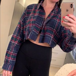 Plaid button up crop top!
